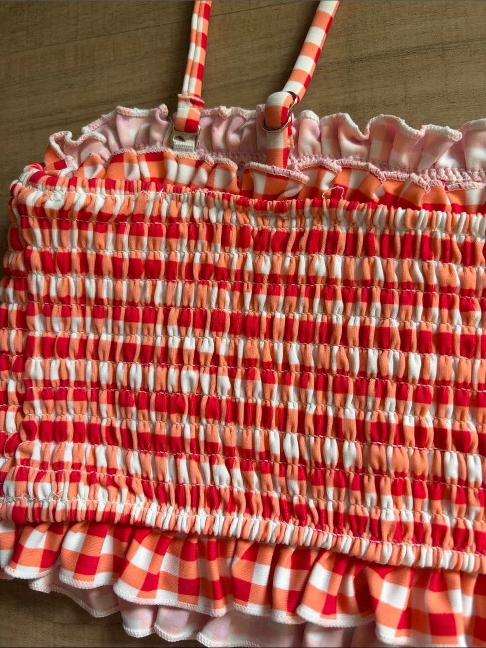 Cupshe Gingham Ruched Swimsuit